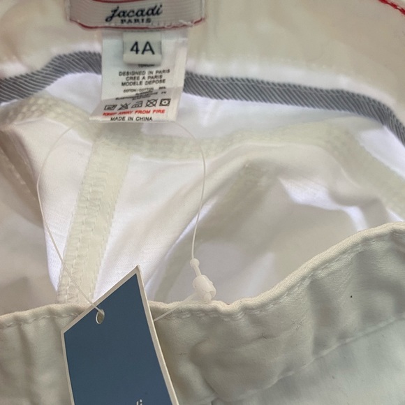NWT Jacadi White Jeans with Anchor stitching 4T - Picture 4 of 4